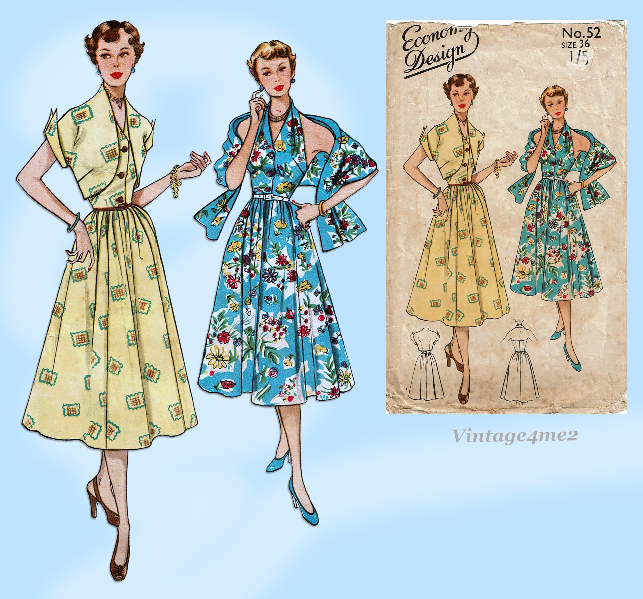 Economy Design 52: 1950s Misses Halter Dress Size 36 Bust Vintage Sewi Vintage4me2 Economy Design 52: 1950s Misses Halter Dress Size 36 Bust Vintage Sewi Vintage4me2