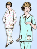 1920s Vintage Excella Sewing Pattern 1741 Little Girls 2 PC Pajama Set Size 12 - Vintage4me2