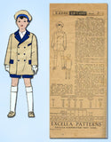 1920s Vintage Excella Sewing Pattern 2242 Toddler Boys Reefer Coat Size 2 - Vintage4me2