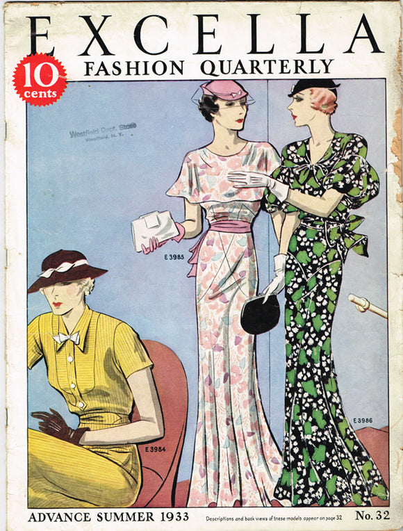 Digital Download 1930s Excella Summer 1933 Quarterly Pattern Catalog 34 pg Ebook