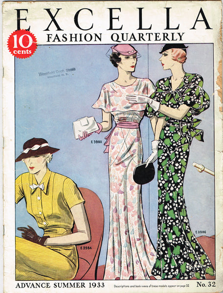Digital Download 1930s Excella Summer 1933 Quarterly Pattern Catalog 3 –  Vintage4me2