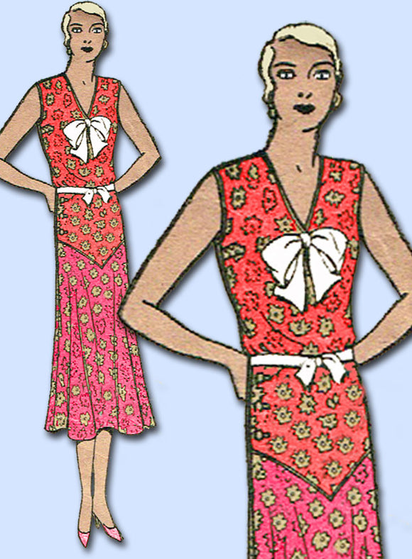 1930s Vintage Excella Sewing Pattern 3152 Misses Depression Dress Size 16 34B - Vintage4me2