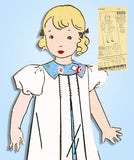 1930s Vintage Excella Sewing Pattern 4409 Toddler Girls Box Pleat Dress Size 2 - Vintage4me2