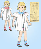 1930s Vintage Excella Sewing Pattern 4409 Toddler Girls Box Pleat Dress Size 2 - Vintage4me2