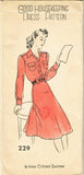 1940s Original Vintage Good Housekeeping Pattern 229 Uncut Shirtwaist Dress 34 B