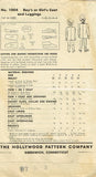 1940s Original Vintage Hollywood Pattern 1004 Toddler Girls WWII Boxy Coat Sz 4