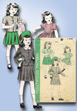 1940s Original Vintage Hollywood Pattern 1054 WWII Toddler GIrls 2 PC Suit Sz 3
