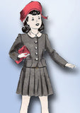 1940s Original Vintage Hollywood Pattern 1054 WWII Toddler GIrls 2 PC Suit Sz 3