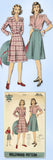 1940s Original Vintage Hollywood Pattern 1117 Uncut Misses WWII Skirt & Blouse
