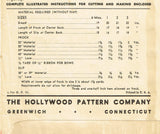 Hollywood 1117: 1930s Toddler Girls Dress & Slip Size 3 Vintage Sewing Pattern