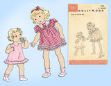 Hollywood 1117: 1930s Toddler Girls Dress & Slip Size 3 Vintage Sewing Pattern - Vintage4me2