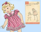 Hollywood 1117: 1930s Toddler Girls Dress & Slip Size 3 Vintage Sewing Pattern - Vintage4me2