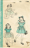 1940s Vintage Hollywood Sewing Pattern 1140 FF Baby Girls Dress Apple App Sz 1 - Vintage4me2