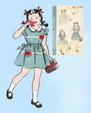 1940s Vintage Hollywood Sewing Pattern 1140 Toddler Girls Apple Dress Size 2 21B - Vintage4me2
