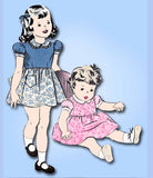 1940s Vintage Hollywood Sewing Pattern 1140 FF Baby Girls Dress Apple App Sz 1 - Vintage4me2