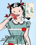 1940s Vintage Hollywood Sewing Pattern 1140 Toddler Girls Dress w Apple App Sz 4 - Vintage4me2