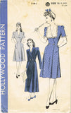 1940s Vintage Hollywood Sewing Pattern 1191 Misses Housecoat or Dress Sz 36 Bust - Vintage4me2