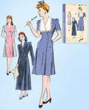1940s Vintage Hollywood Sewing Pattern 1191 Misses Housecoat or Dress Sz 36 Bust - Vintage4me2