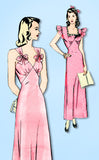 1940s Vintage Hollywood Sewing Pattern 1247 Uncut Misses Bias Cut Nightgown 32B