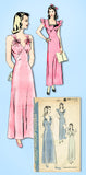 1940s Vintage Hollywood Sewing Pattern 1247 Uncut Misses Bias Cut Nightgown 32B