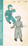 1940s Vintage Hollywood Sewing Pattern 1256 Child's Snow Suit & Cap Baby Size 1 - Vintage4me2