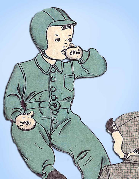 1940s Vintage Hollywood Sewing Pattern 1256 Child's Snow Suit & Cap Baby Size 1 - Vintage4me2