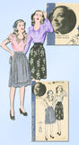 1940s Vintage Hollywood Sewing Pattern 1272 Misses WWII Skirt and Blouse Size 12 - Vintage4me2