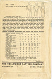Hollywood 1297: 1930s Rare Plus Size Dinner Dress Sz 40 B Vintage Sewing Pattern