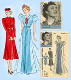 Hollywood 1297: 1930s Rare Plus Size Dinner Dress Sz 40 B Vintage Sewing Pattern