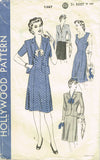 1940s Vintage Hollywood Sewing Pattern 1367 Misses WWII Dress and Jacket Sz 16 - Vintage4me2