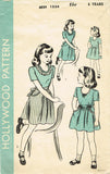 1940s Vintage Hollywood Sewing Pattern 1534 WWII Toddler Girls Dress Size 6 24B - Vintage4me2