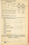 1930s Original Vintage Hollywood Pattern 1563 Toddler Girls Dress & Bonnet Sz 2