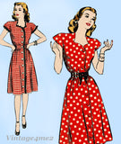 Hollywood 1575: 1940s Misses WWII Sweetheart Dress Sz 32B Vintage Sewing Pattern