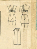 Hollywood 1581: 1940s Sexy WWII Sarong Bikini Sz 34 Bust Vintage Sewing Pattern