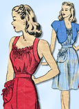 1940s Original Vintage Hollywood Pattern 1623 WWII Misses Sun Dress & Bolero 32B