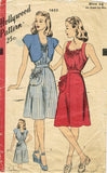 1940s Original Vintage Hollywood Pattern 1623 WWII Misses Sun Dress & Bolero 32B