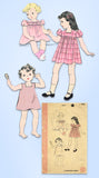1930s Vintage Hollywood Sewing Pattern 1672 Uncut Baby Girls Dress & Slip Size 1