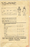 1930s Vintage Hollywood Sewing Pattern 1672 Uncut Baby Girls Dress & Slip Size 1
