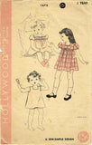 1930s Vintage Hollywood Sewing Pattern 1672 Uncut Baby Girls Dress & Slip Size 1