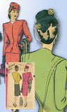 1940s Vintage Hollywood Sewing Pattern 1677 Misses WWII Suit Size 36 Bust