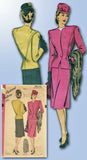 1940s Vintage Hollywood Sewing Pattern 1677 Misses WWII Suit Size 36 Bust