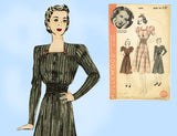 Hollywood 1685: 1930s Misses Dress w Shirred Waist Sz 32B Vintage Sewing Pattern