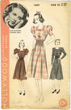 Hollywood 1685: 1930s Misses Dress w Shirred Waist Sz 32B Vintage Sewing Pattern
