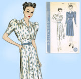 Hollywood 1712: 1930s Lovely Misses Gathered Dress Sz 36B Vintage Sewing Pattern