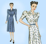 Hollywood 1712: 1930s Lovely Misses Gathered Dress Sz 36B Vintage Sewing Pattern