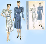 Hollywood 1712: 1930s Lovely Misses Gathered Dress Sz 36B Vintage Sewing Pattern
