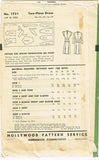 1940s Vintage Hollywood Sewing Pattern 1721 Misses Two Piece Dress Size 32 Bust