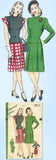 1940s Vintage Hollywood Sewing Pattern 1721 Misses Two Piece Dress Size 32 Bust