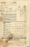 1930s Original Vintage Hollywood Starlet Pattern 1727 Misses Jacket Set Sz 32 B