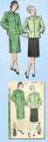 1940s Vintage Hollywood Sewing Pattern 1746 Misses Maternity Suit Size 14 32B - Vintage4me2